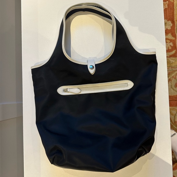 Ann Taylor Loft Black & White Tote Bag - Picture 2 of 4